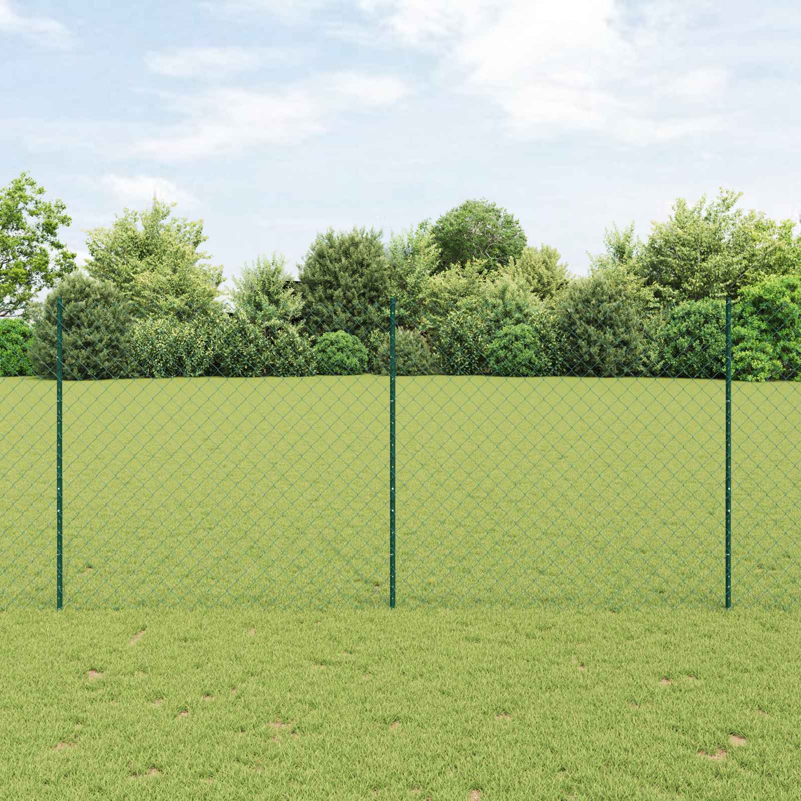 Maschendrahtzaun mit Pfosten 10 x 1,4 m PVC-beschichteter Stahl