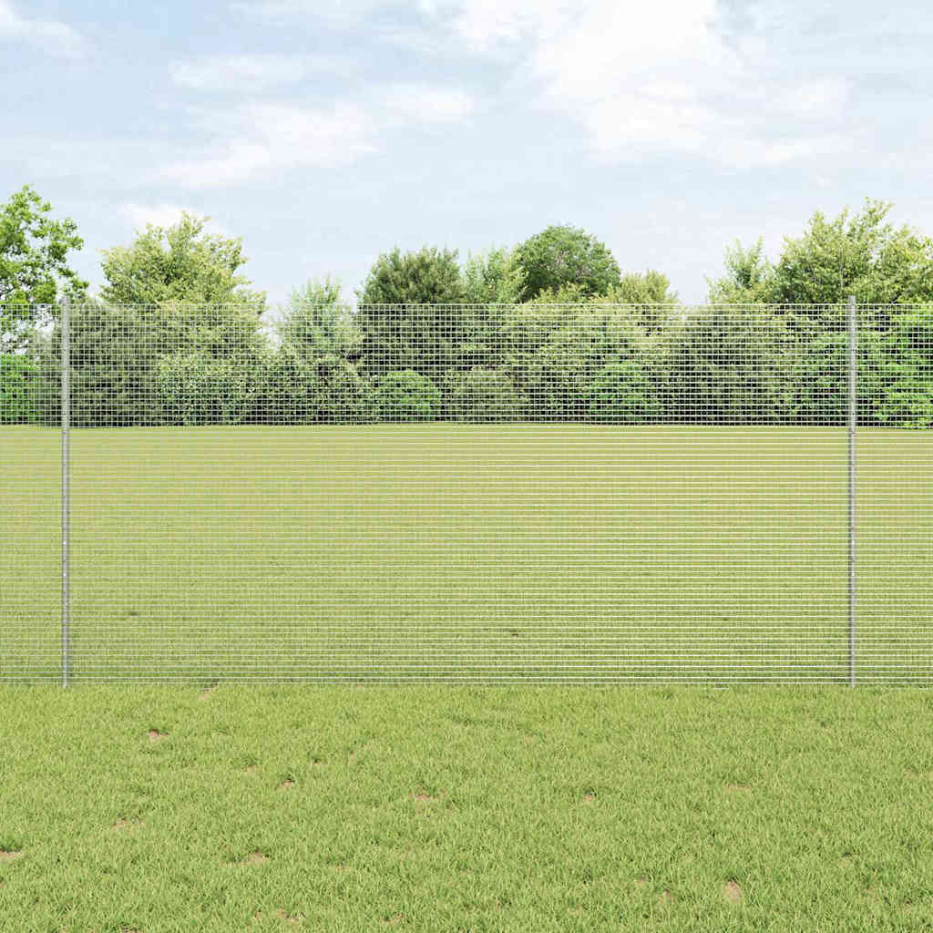 Geschweißter Drahtzaun mit Pfosten 10 x 1,2 m Verzinkter Stahl