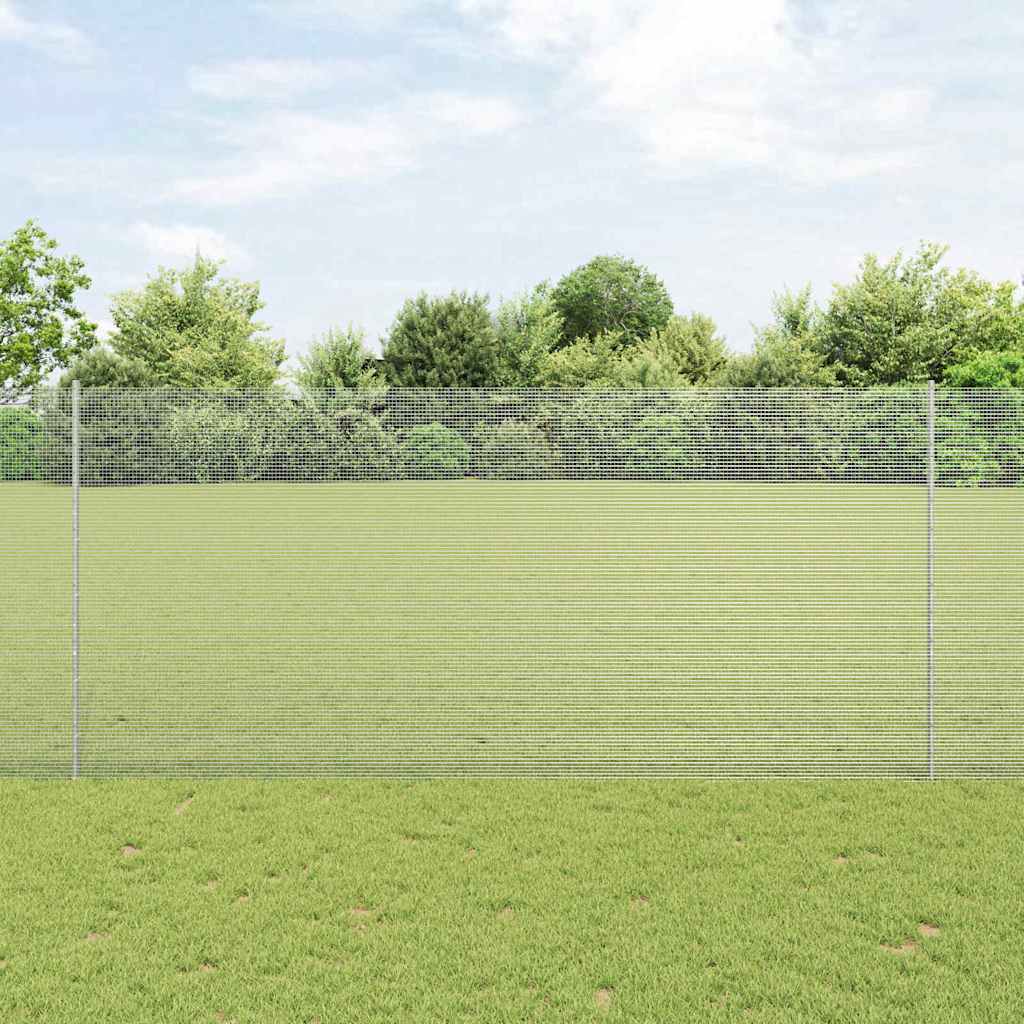 Geschweißter Drahtzaun mit Pfosten 10 x 1,4 m Verzinkter Stahl