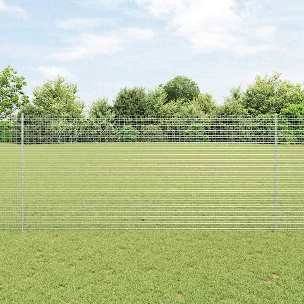 Geschweißter Drahtzaun mit Pfosten 10 x 1,4 m Verzinkter Stahl