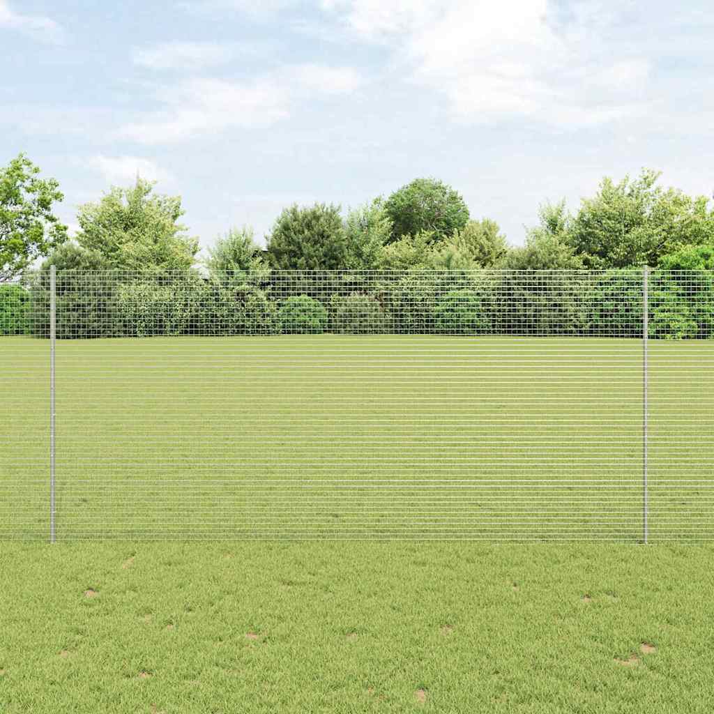Geschweißter Drahtzaun mit Pfosten 10 x 1,4 m Verzinkter Stahl