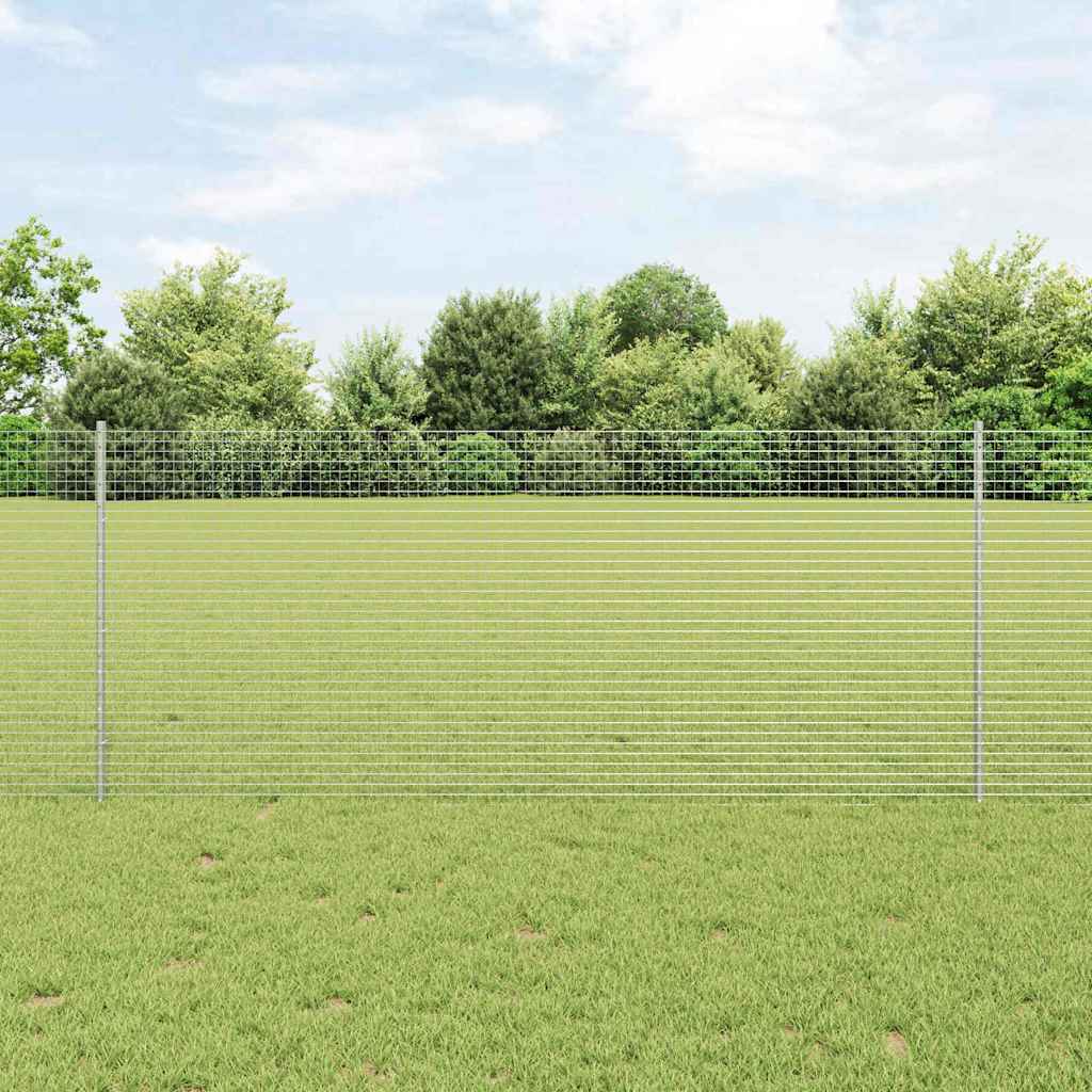 Geschweißter Drahtzaun mit Pfosten 25 x 1 m Verzinkter Stahl