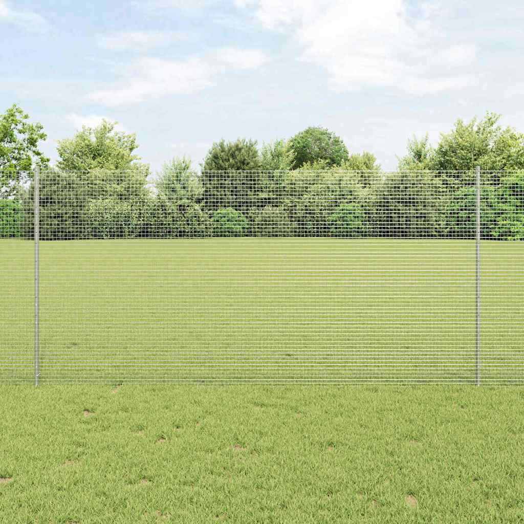 Geschweißter Drahtzaun mit Pfosten 25 x 1,2 m Verzinkter Stahl