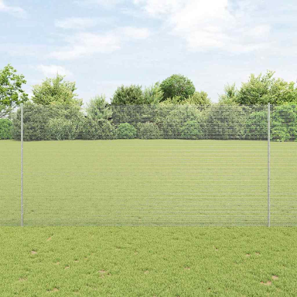 Geschweißter Drahtzaun mit Pfosten 25 x 1,6 m Verzinkter Stahl