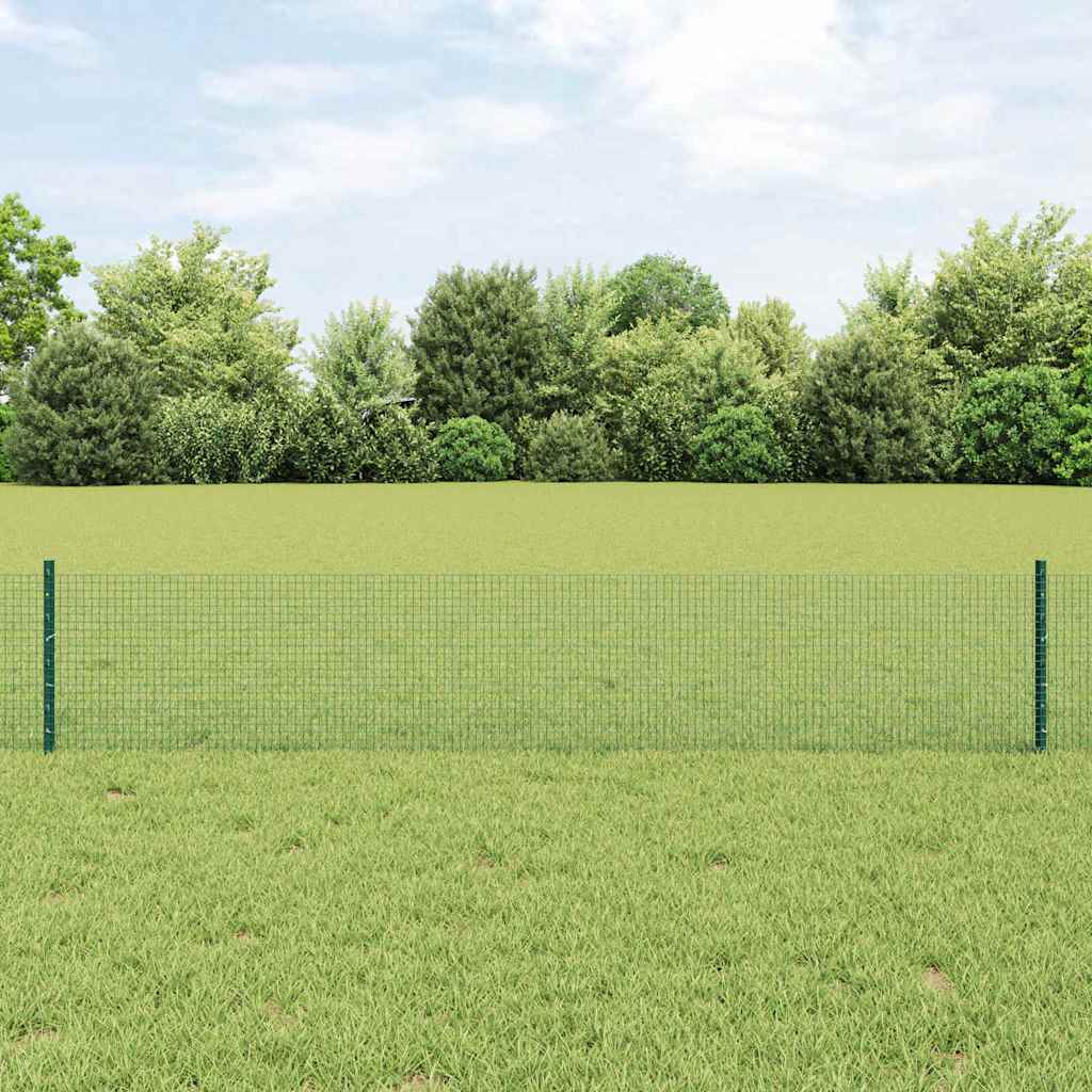 Geschweißter Drahtzaun mit Pfosten 10 x 0,4 m Grün Netz