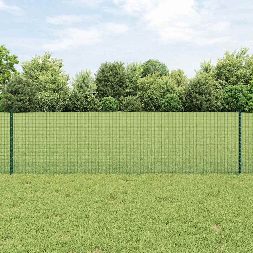 Geschweißter Drahtzaun mit Pfosten 10 x 0,6 m Grün Netz