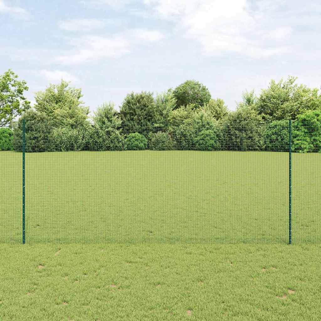 Geschweißter Drahtzaun mit Pfosten 10 x 1,4 m Grün Netz