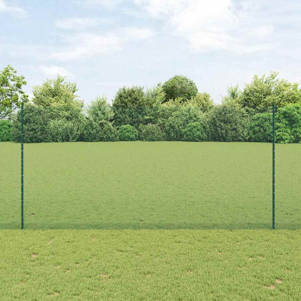 Geschweißter Drahtzaun mit Pfosten 10 x 1,6 m Grün Netz