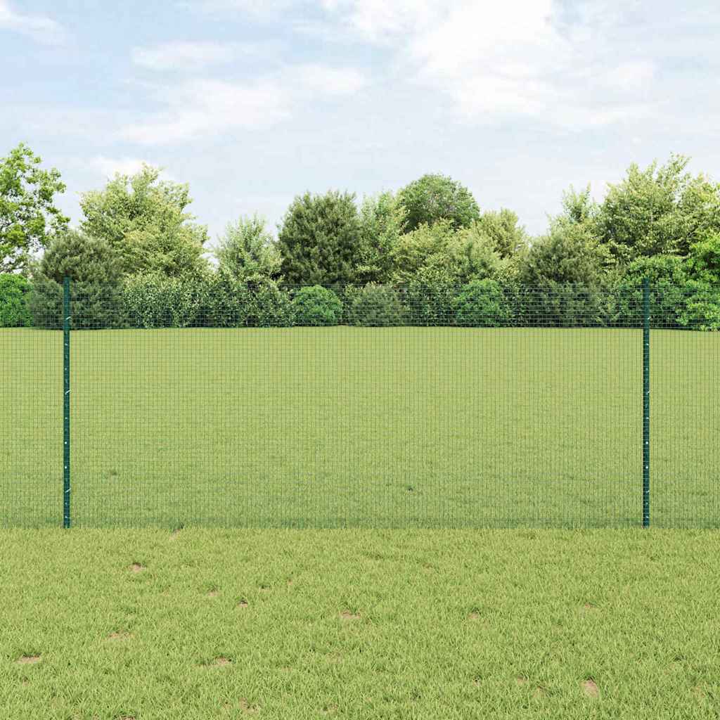 Geschweißter Drahtzaun mit Pfosten 25 x 1 m Verzinkter Stahl