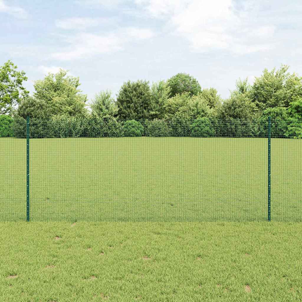Geschweißter Drahtzaun mit Pfosten 25 x 1 m Verzinkter Stahl