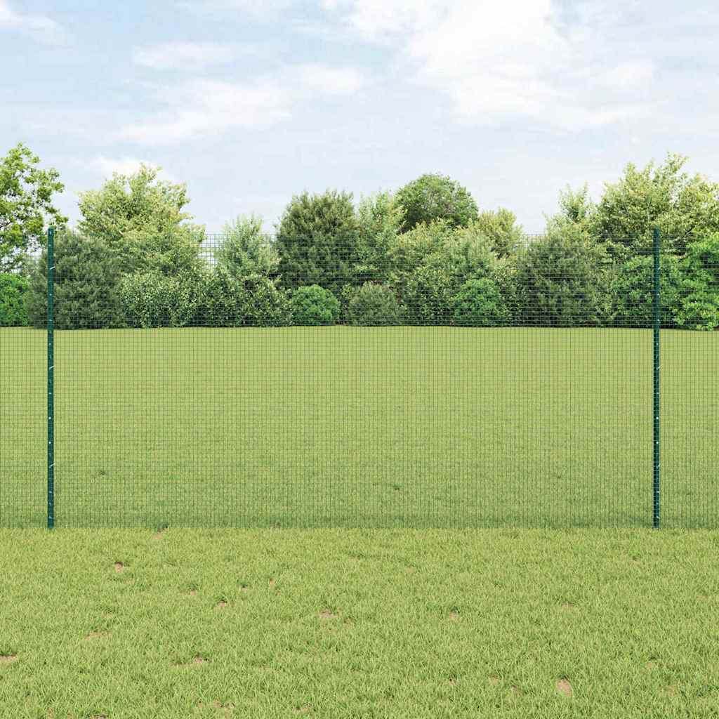 Geschweißter Drahtzaun mit Pfosten 50 x 1,2 m Grün Netz