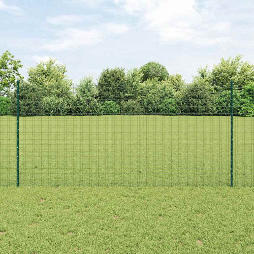 Geschweißter Drahtzaun mit Pfosten 50 x 1,2 m Grün Netz