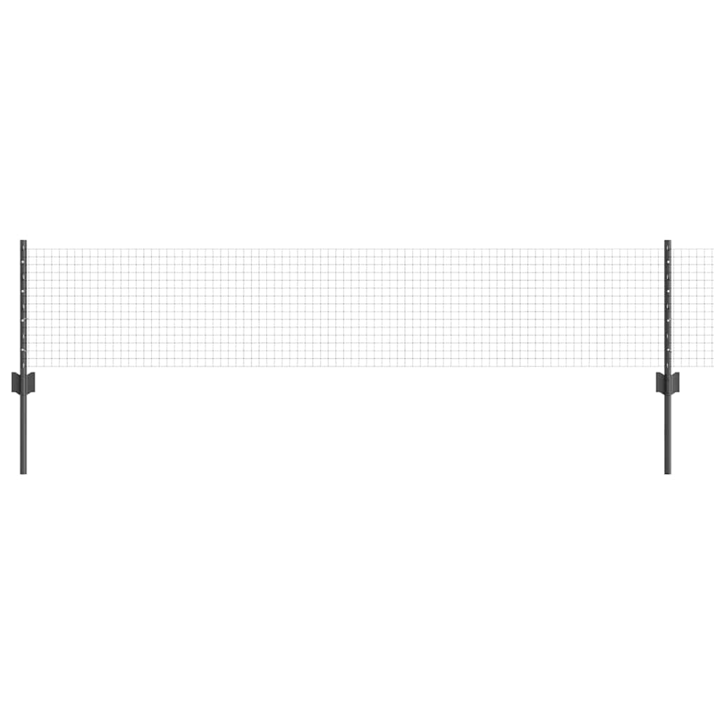 Geschweißter Drahtzaun mit Pfosten 10 x 0,4 m Grau Netz