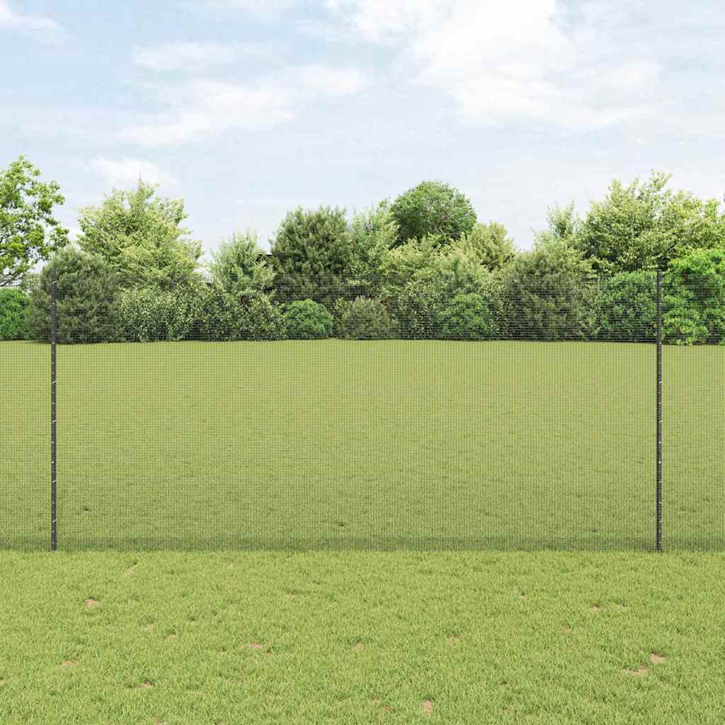 Geschweißter Drahtzaun mit Pfosten 10 x 1,4 m Grau Netz