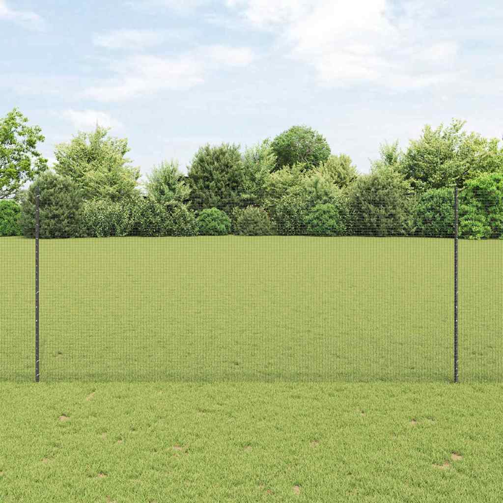 Geschweißter Drahtzaun mit Pfosten 10 x 1,4 m Grau Netz