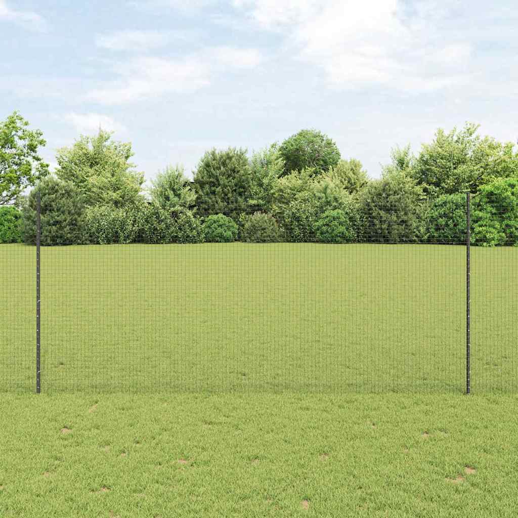 Geschweißter Drahtzaun mit Pfosten 10 x 1,4 m Grau Netz