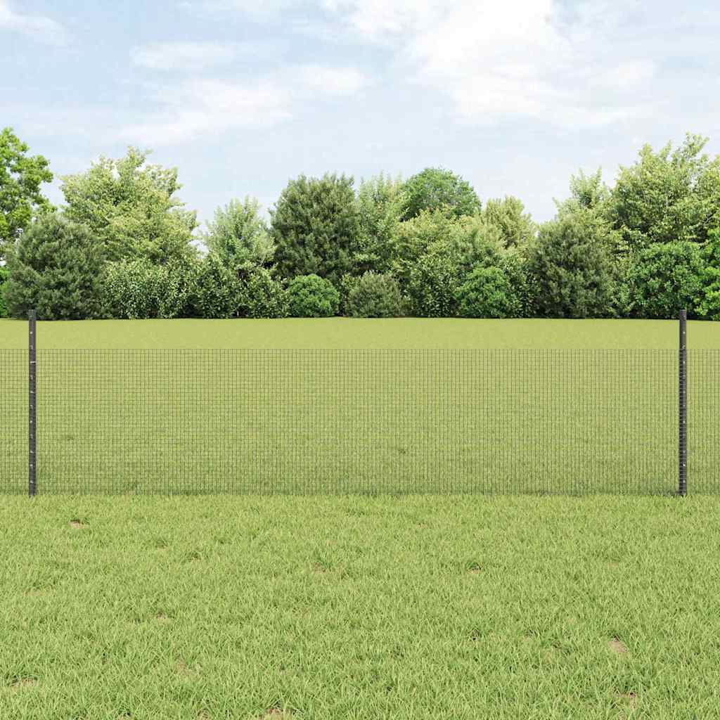 Geschweißter Drahtzaun mit Pfosten 25 x 0,5 m Verzinkter Stahl