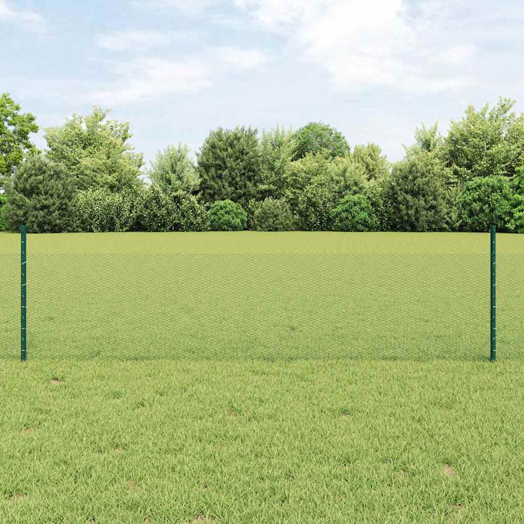Sechseckzaun mit Pfosten 10 x 0,5 m PVC-beschichteter Stahl