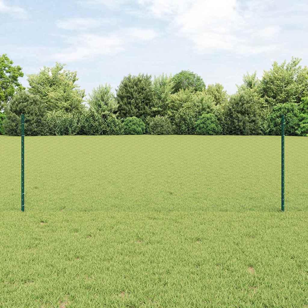Sechseckzaun mit Pfosten 50 x 0,8 m PVC-beschichteter Stahl