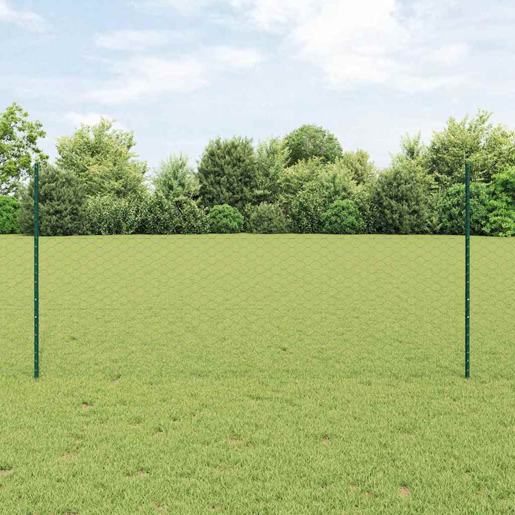 Sechseckzaun mit Pfosten 50 x 1,2 m PVC-beschichteter Stahl