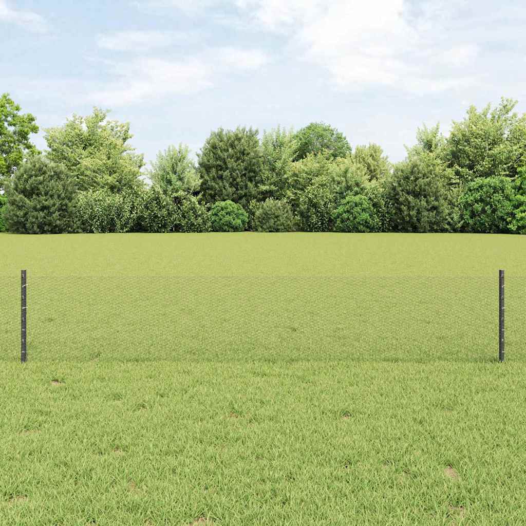Sechseckzaun mit Pfosten 10 x 0,4 m PVC-beschichteter Stahl