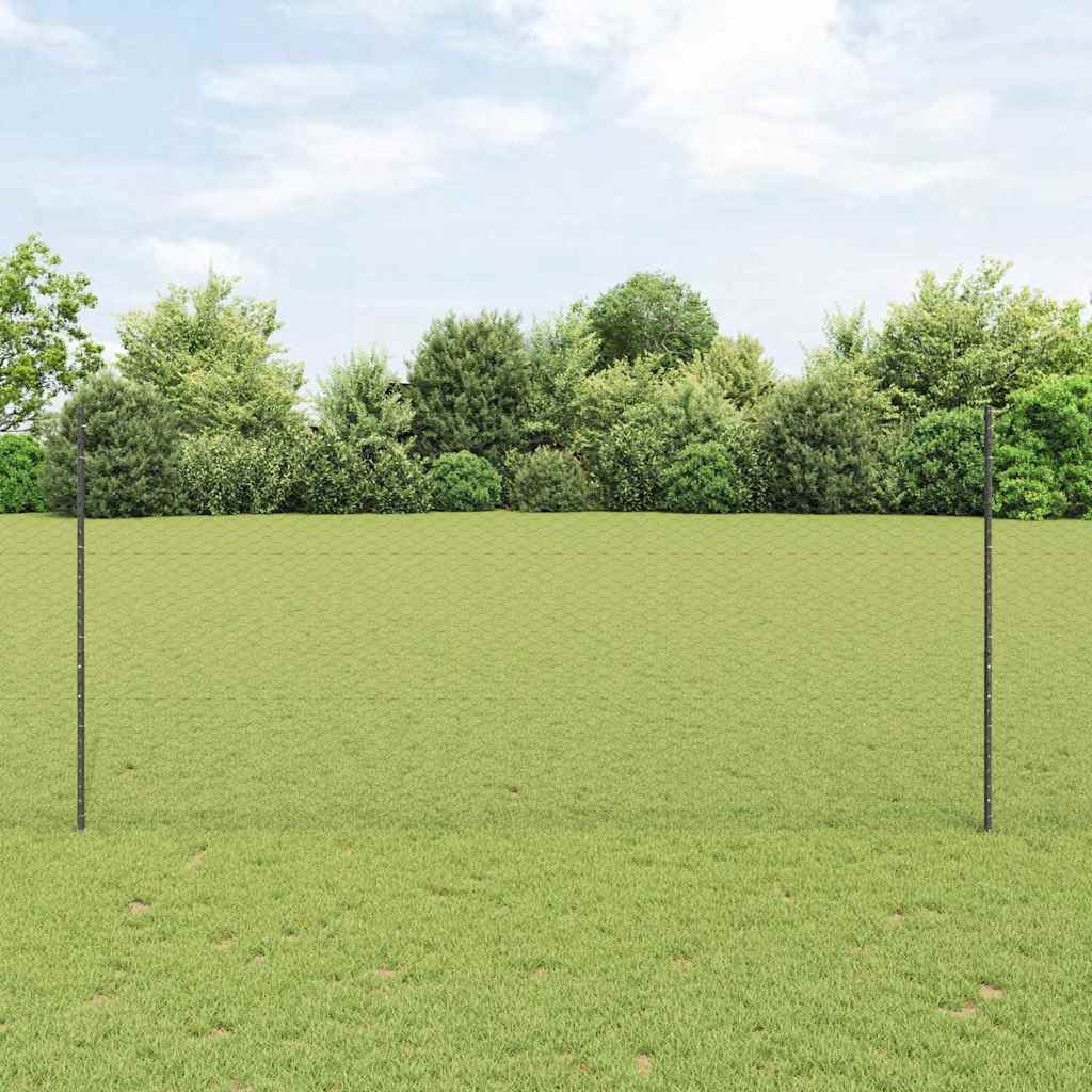 Sechseckzaun mit Pfosten 10 x 1,4 m PVC-beschichteter Stahl