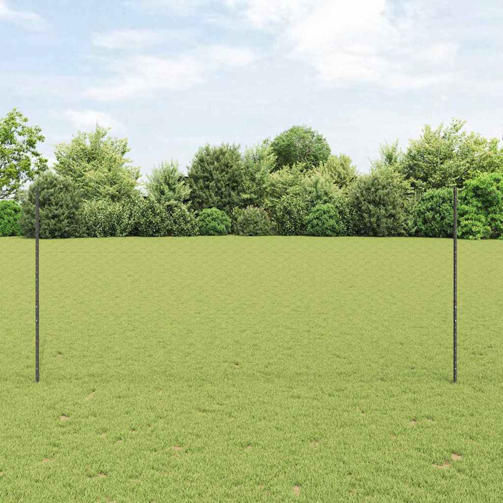 Sechseckzaun mit Pfosten 10 x 1,4 m PVC-beschichteter Stahl