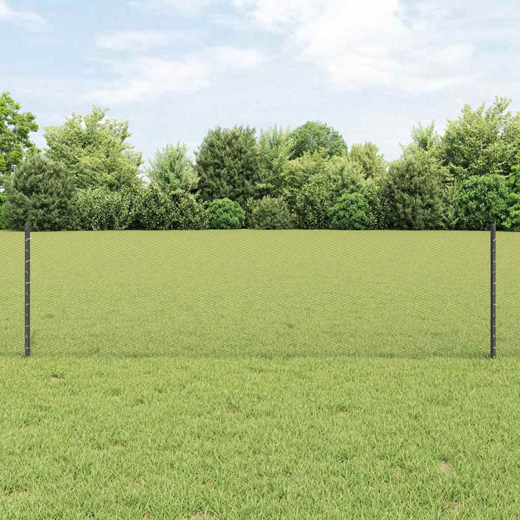 Sechseckzaun mit Pfosten 25 x 0,6 m PVC-beschichteter Stahl