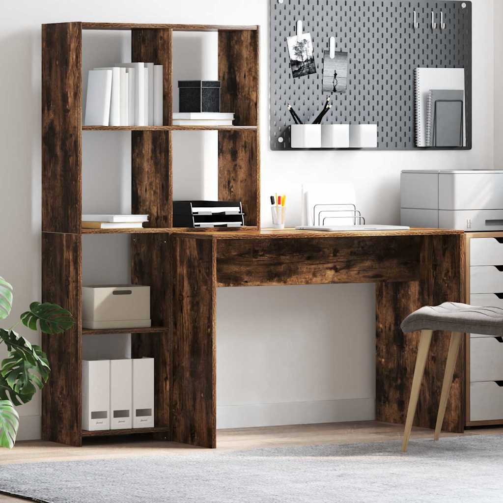 Schreibtisch Räuchereiche 138,5 x 55 x 143 cm Holzwerkstoff