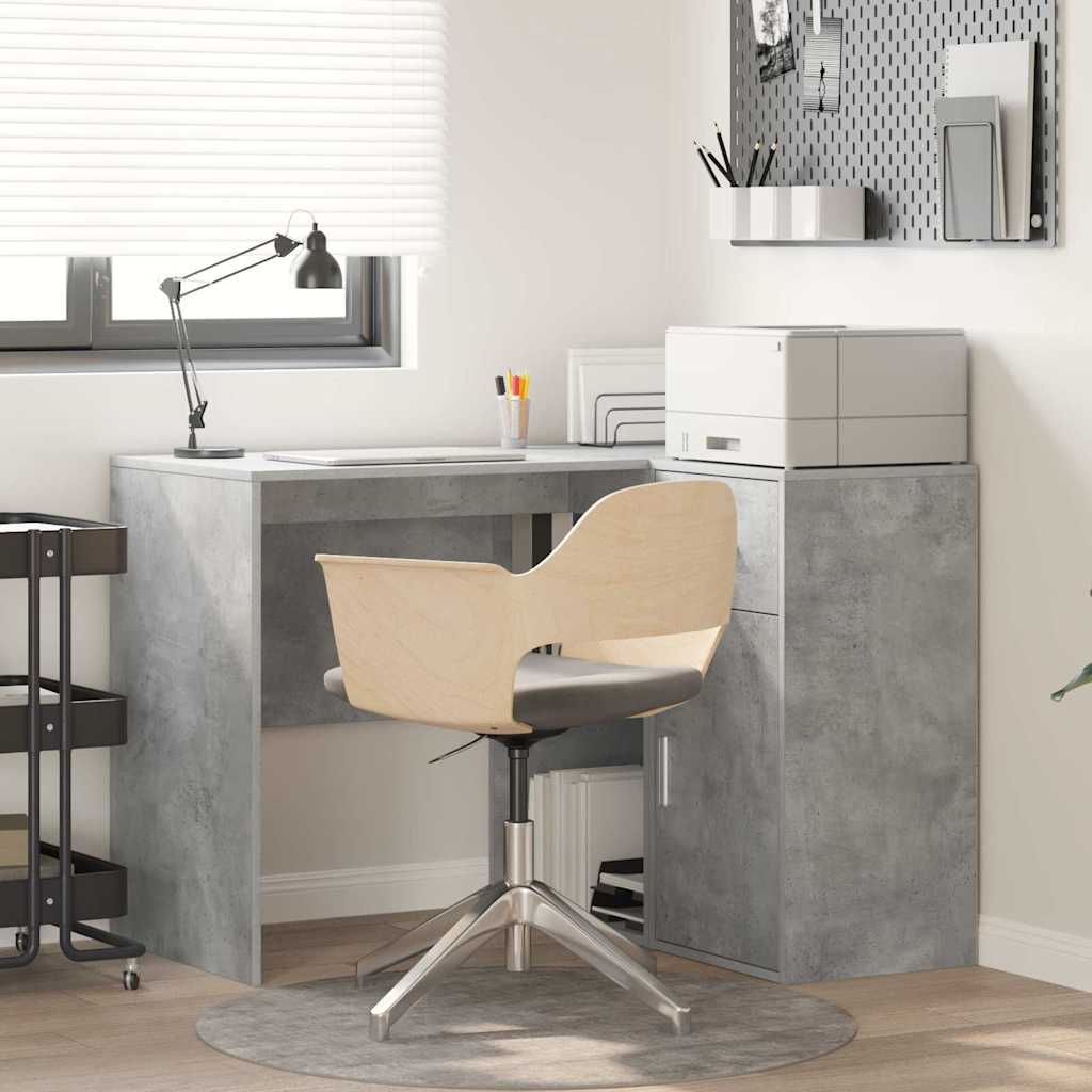 Eck-Schreibtisch mit Schubladen Betongrau 102 x 88 x 75 cm