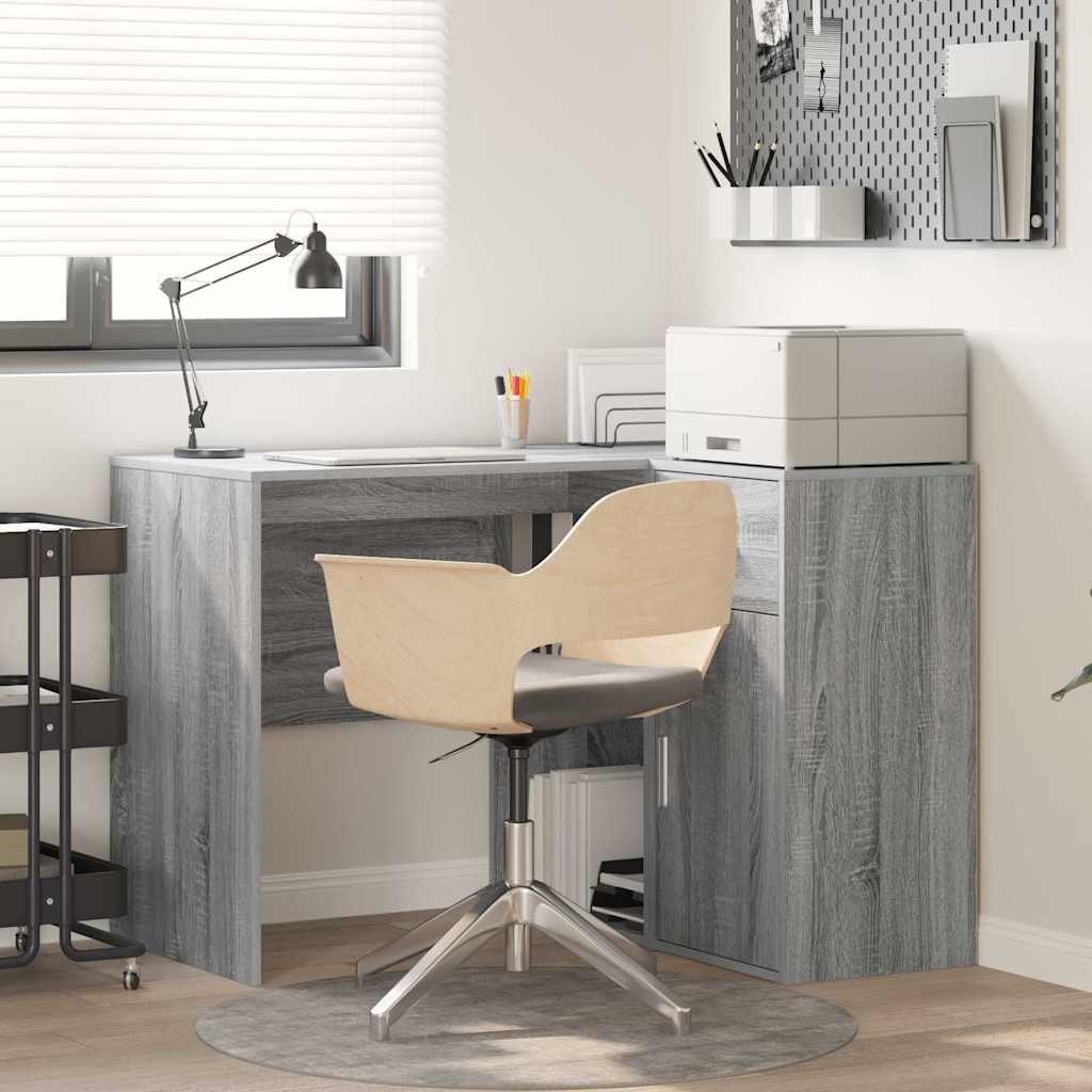 Eck-Schreibtisch mit Schubladen Sonoma-Grau 102 x 88 x 75 cm