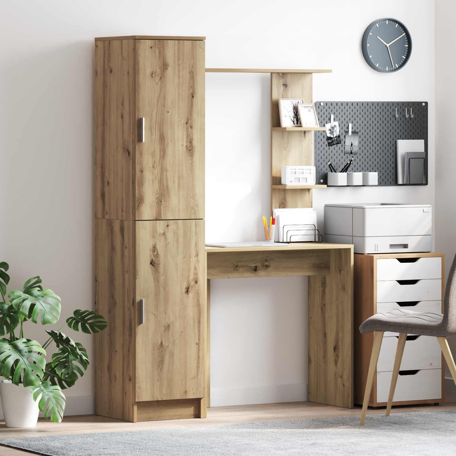 Schreibtisch mit Regal mit Speicher 2 Stk. Artisan-Eiche