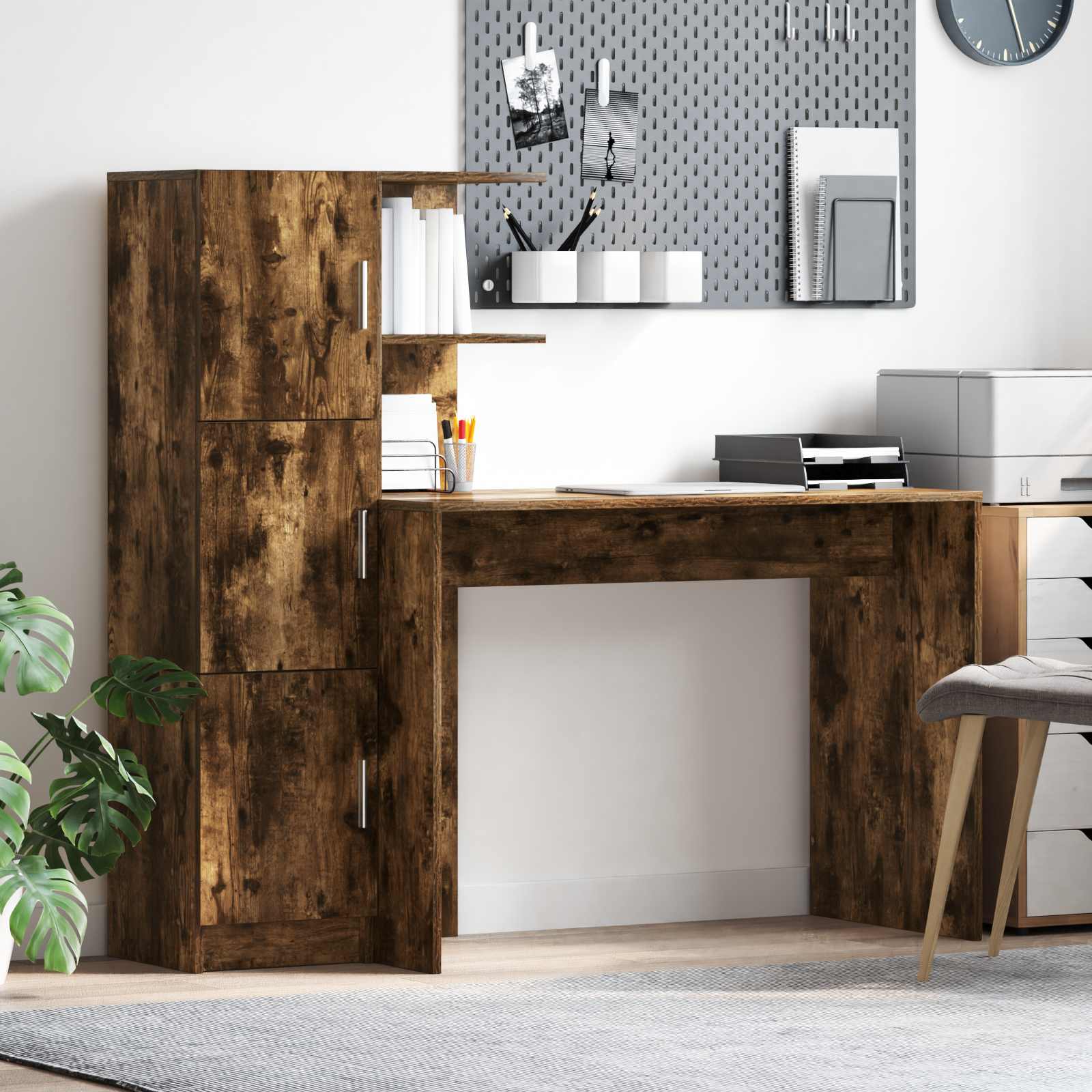 Schreibtisch Geräucherte Eiche 133,5 x 50 x 124 cm 2 stk.
