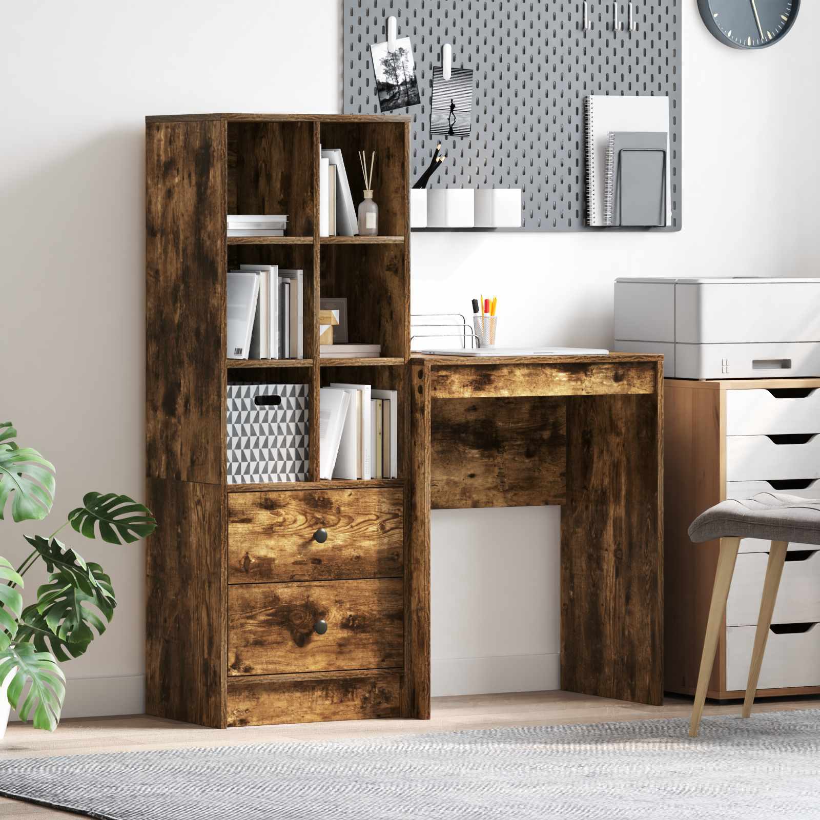 Schreibtisch Geräucherte Eiche 105,5 x 34 x 127 cm 2 stk.
