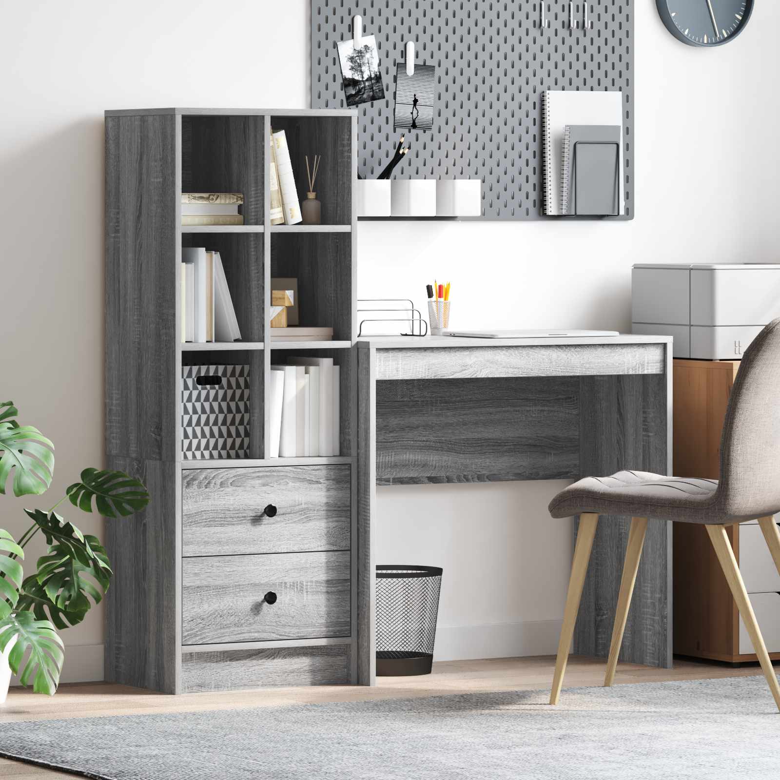 Schreibtisch Graues Sonoma 125,5 x 40 x 127 cm 2 stk.