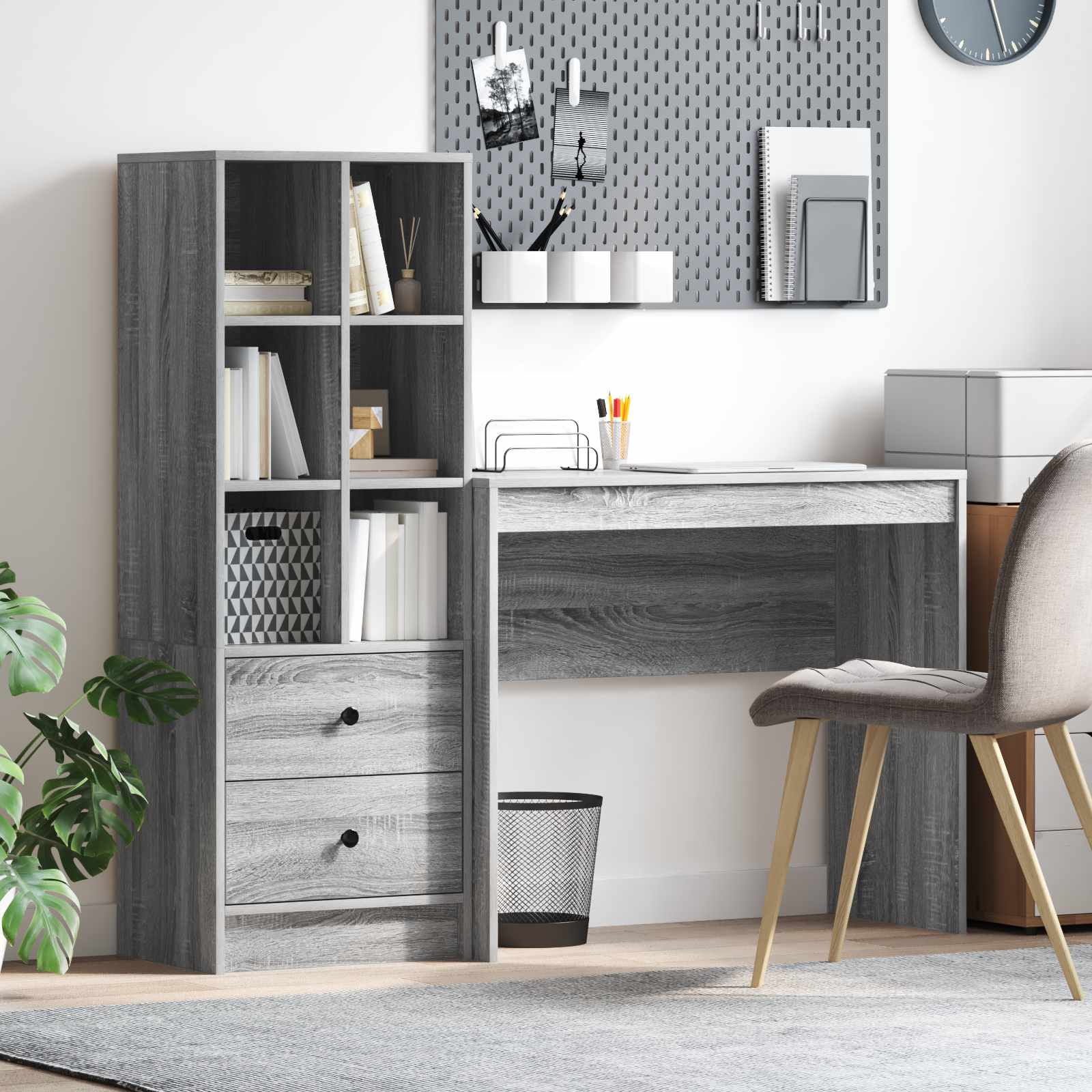 Schreibtisch Graues Sonoma 135,5 x 40 x 127 cm 2 stk.