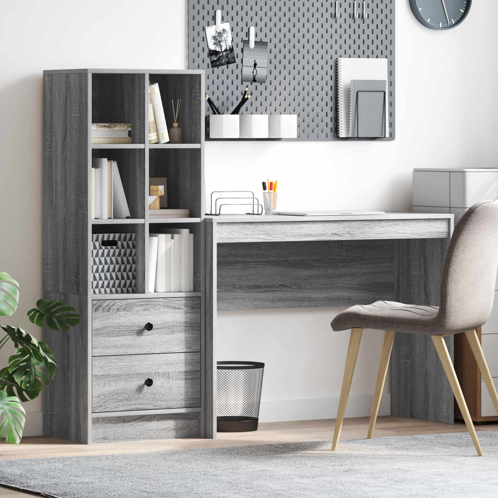 Schreibtisch Graues Sonoma 145,5 x 40 x 127 cm 2 stk.