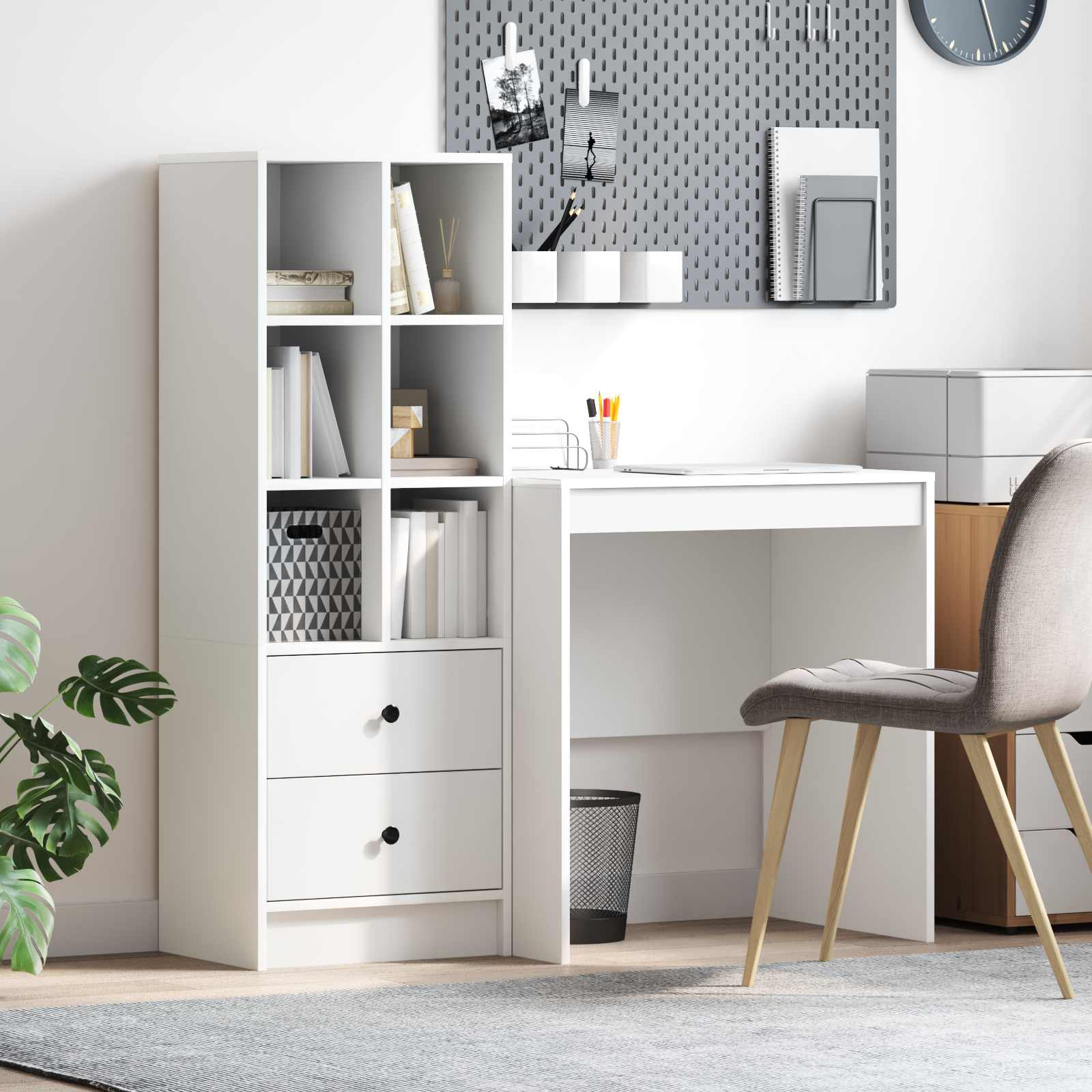 Schreibtisch Weiß 115,5 x 50 x 127 cm 2 stk.