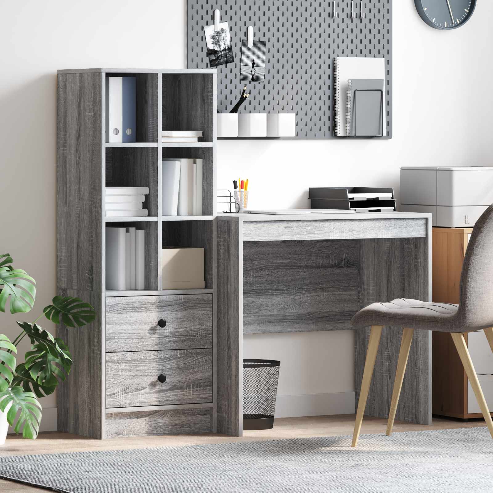 Schreibtisch Graues Sonoma 125,5 x 50 x 127 cm 2 stk.
