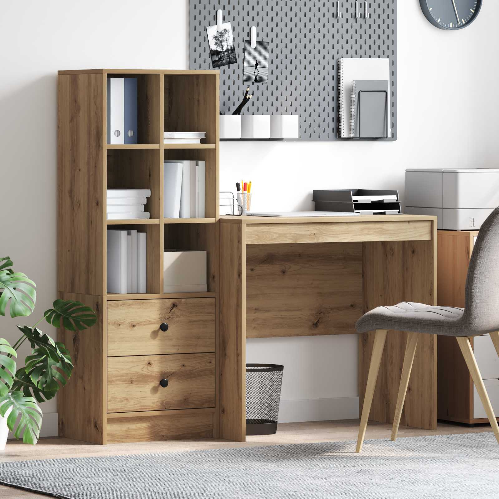 Schreibtisch Artisan-Eiche 125,5 x 50 x 127 cm 2 Stk.