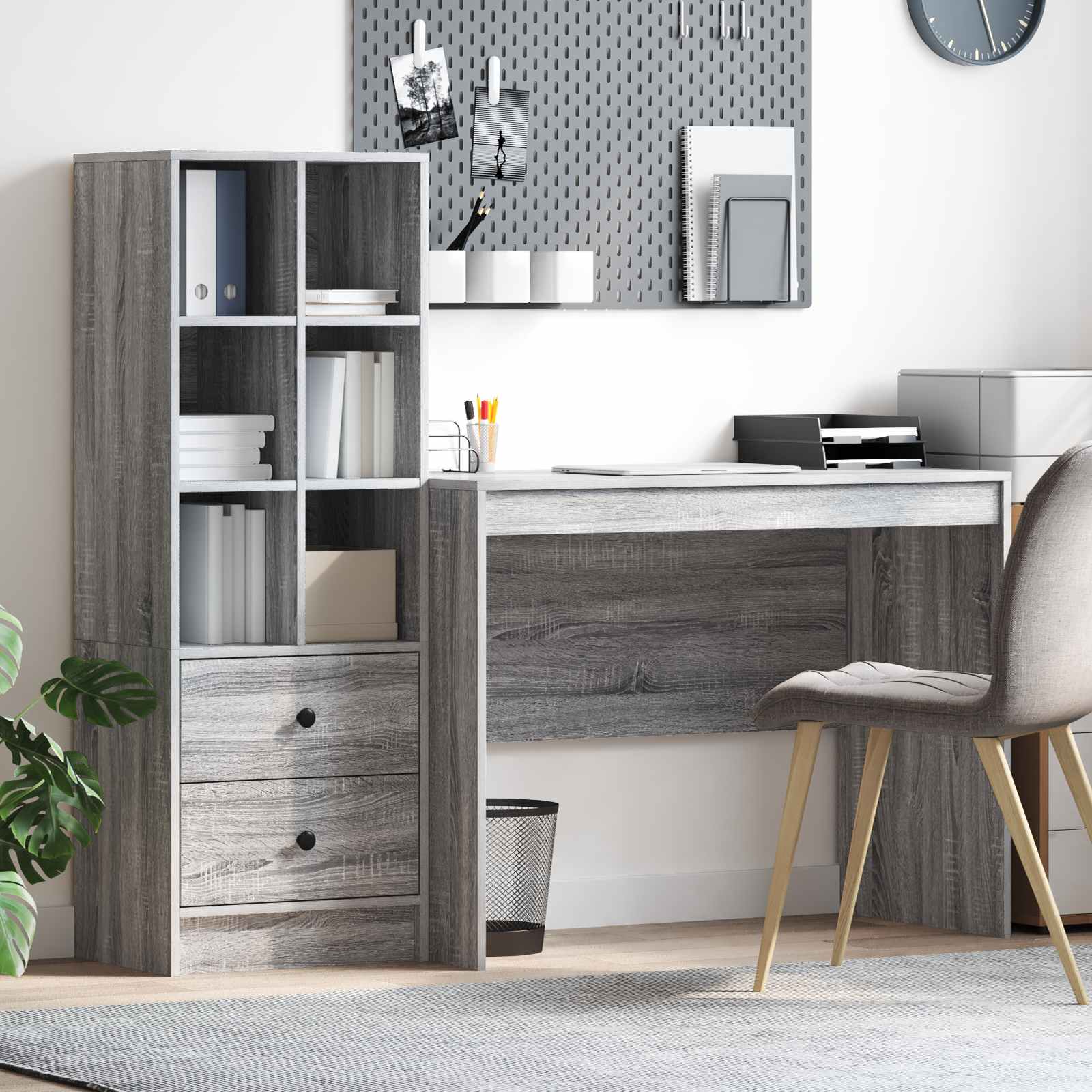 Schreibtisch Graues Sonoma 145.5 x 50 x 127 cm 2 stk.