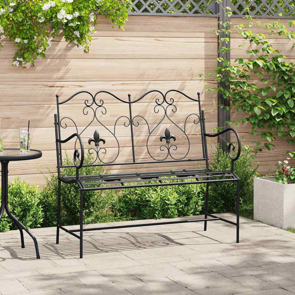 Gartenbank 2 -Seater 104 x 54 x 93 cm Stahl Schwarz