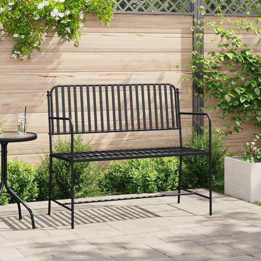 Gartenbank 2 -Seater 103,5 x 51,5 x 90 cm Stahl Schwarz