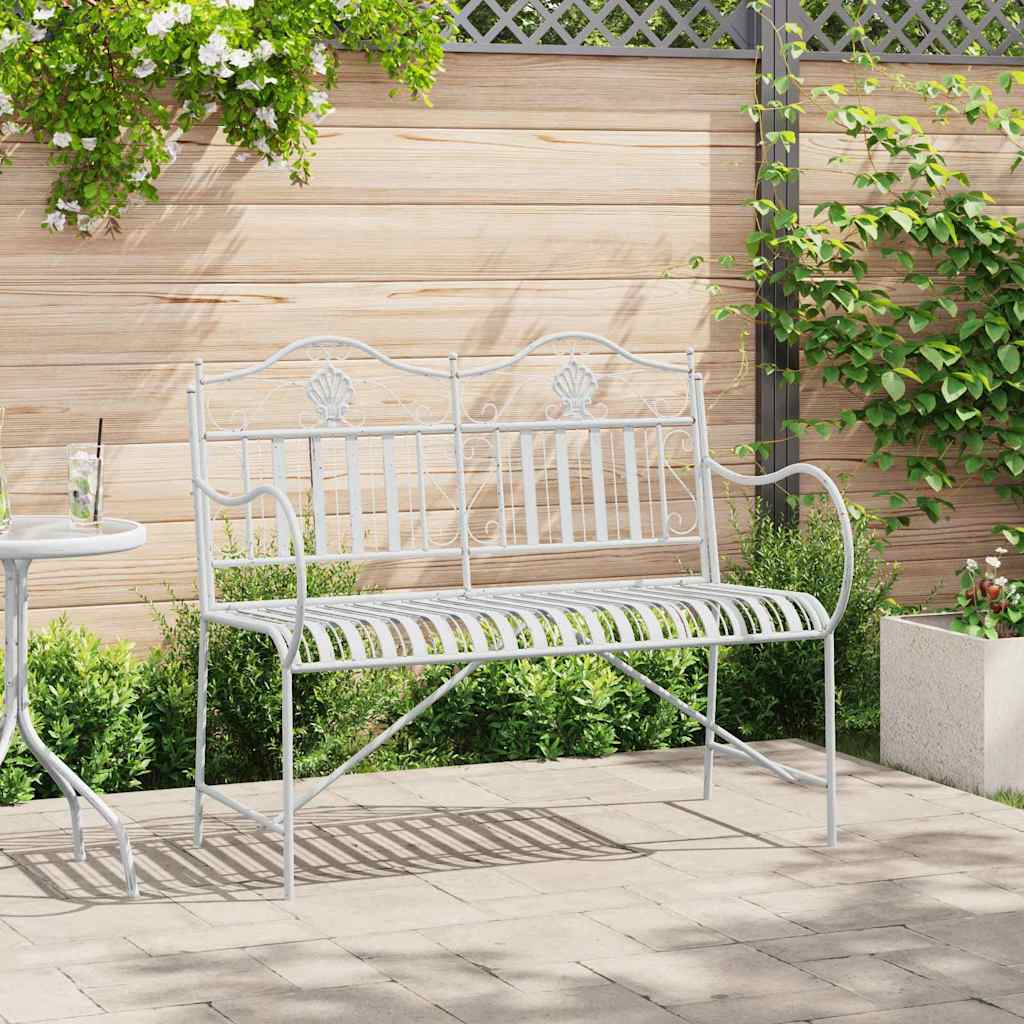 Gartenbank 2 -Seater 103,5 x 59 x 89 cm Stahl Antik Weiß