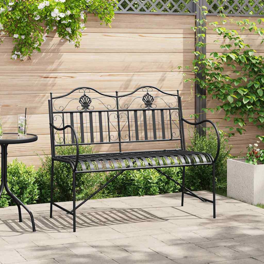 Gartenbank 2 -Seater 103,5 x 59 x 89 cm Stahl Schwarz