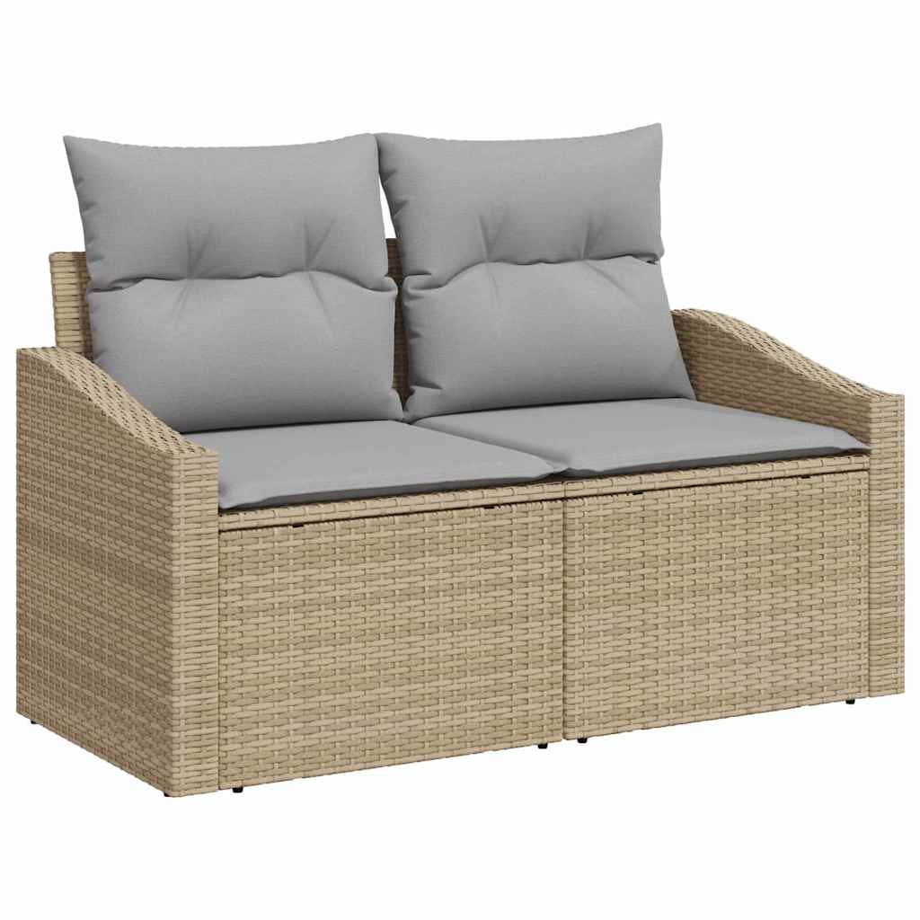 Garten-Sofa mit Kissen 123 x 62 x 69 cm Poly-Rattan