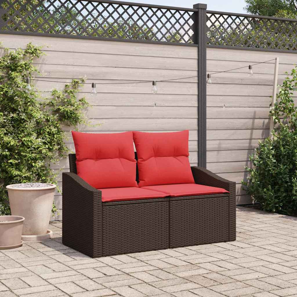 Gartensofa Braun 123 x 62 x 69cm Poly-Rattan