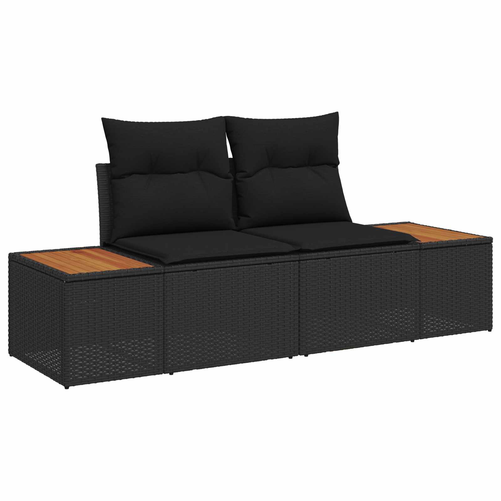 Gartensofa Schwarz 184 x 62 x 85cm Poly-Rattan