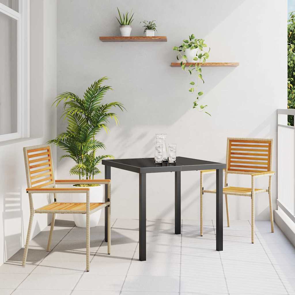 Garten Stapelstühle 2 stk. Beige Massivholz Akazie