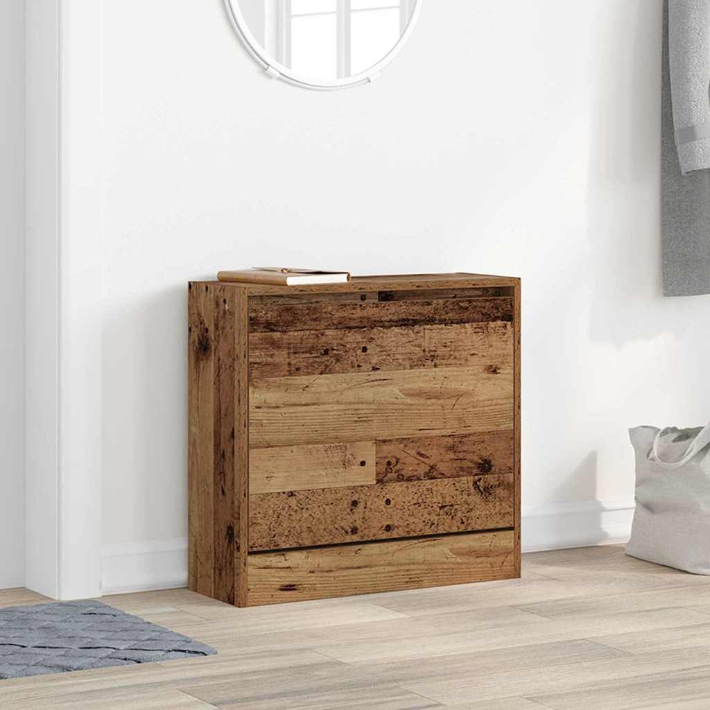 Schuhschrank 60 x 21 x 57 cm Holzwerkstoff Altholz